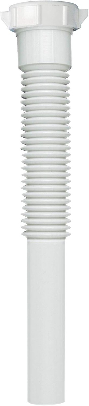 PVC Extension Tube 1-1/4″ x8″ with Nut & Washer Drain Tailpiece White