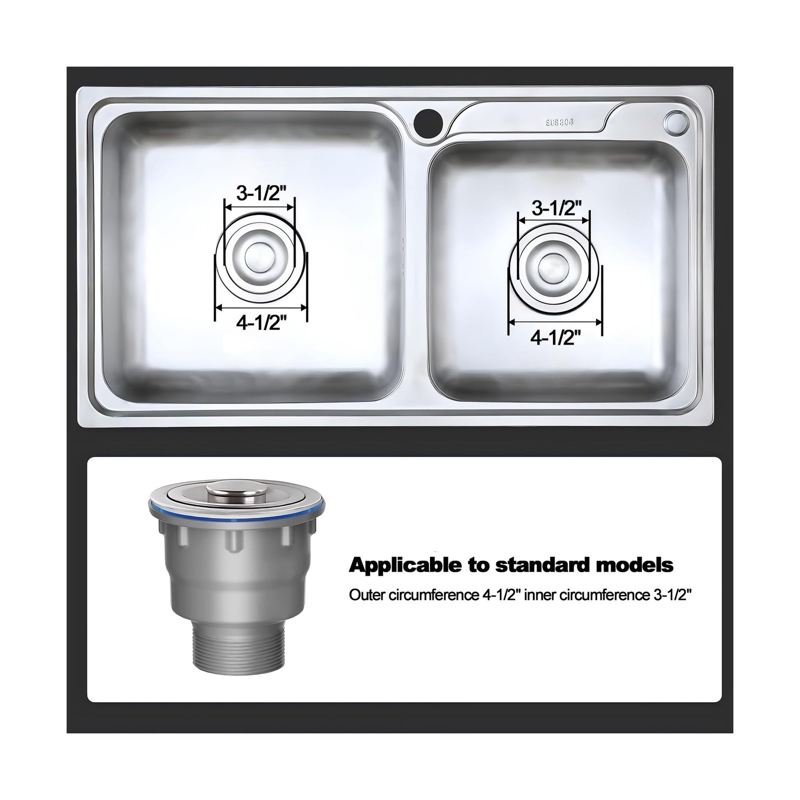 One Sink Kitchen Drainage Kit Space Saving Flexible Drain Pipe Flex… Fast Ship