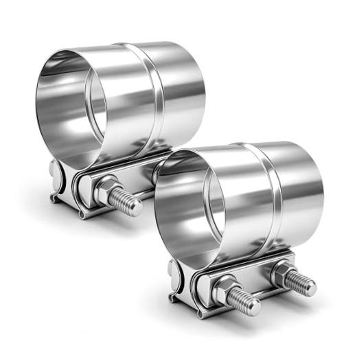2.5″ Exhaust Clamp, 2 1/2 Lap Joint Clamp 304 Stainless Steel For 2.5″ Od To