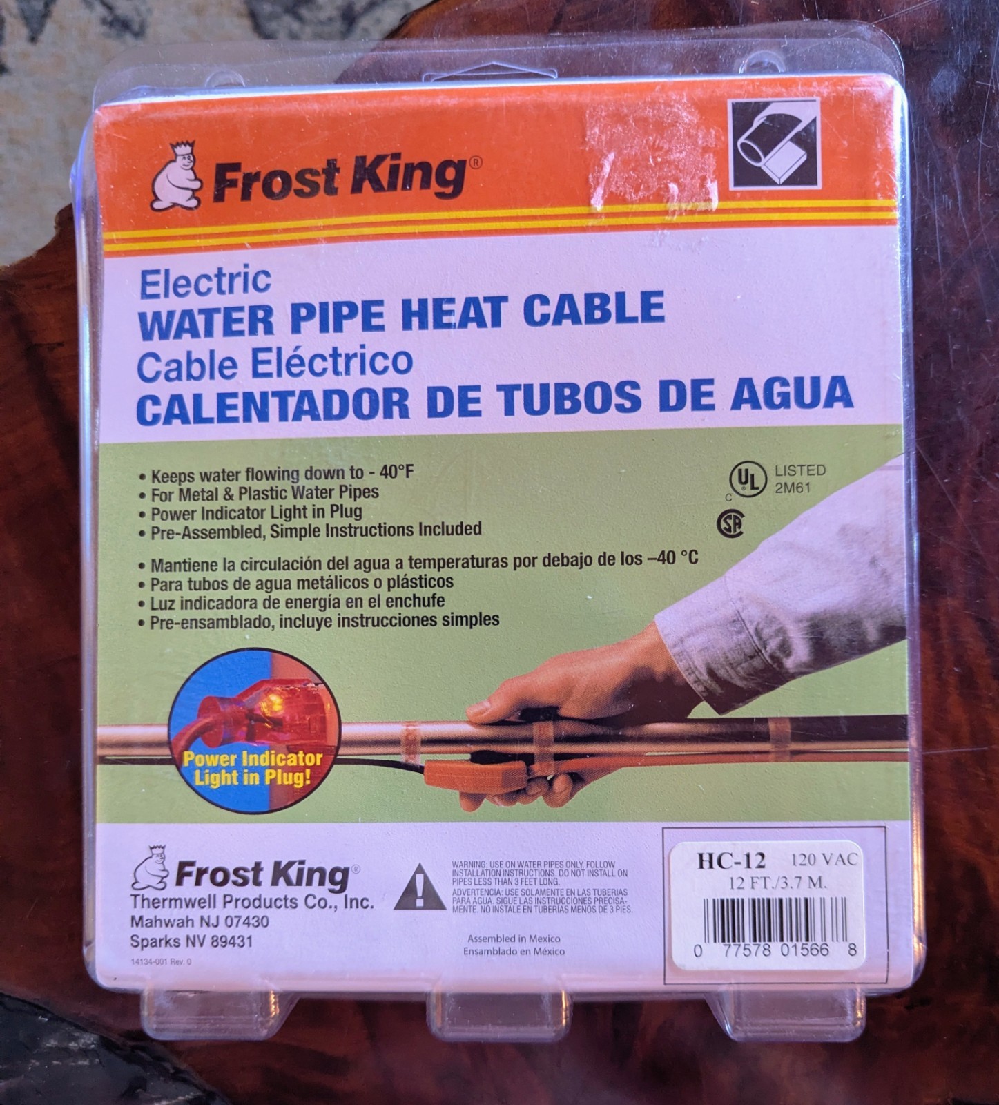 Thermwell Frost King Heat Tape 12 Feet Pipe Heating Cable HC-12 New UNUSED SEE!