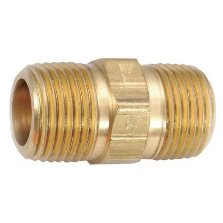 Zoro Select 706122-08 Hex Nipple Brass Hex Nipple, 1/2 In Male Npt X 1/2 In,