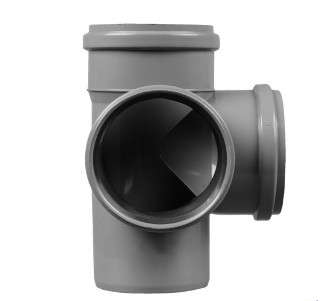 4″ 110 mm – Double Corner Branch Soil Pipe 110/110/110/90° 87½° Sewer Waste Grey