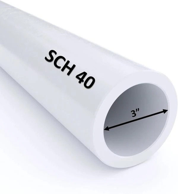 VENTRAL Schedule 40 FOAM CORE (CELLULAR) PVC DWV Drain Pipe 3 Inch (3.5 OD),