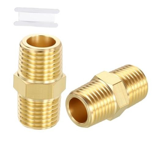 Packs Male to Male Adapter, 1/4″ MNPT x 1/4″ 1/4″ Male NPT to 1/4″ Male NPT 2