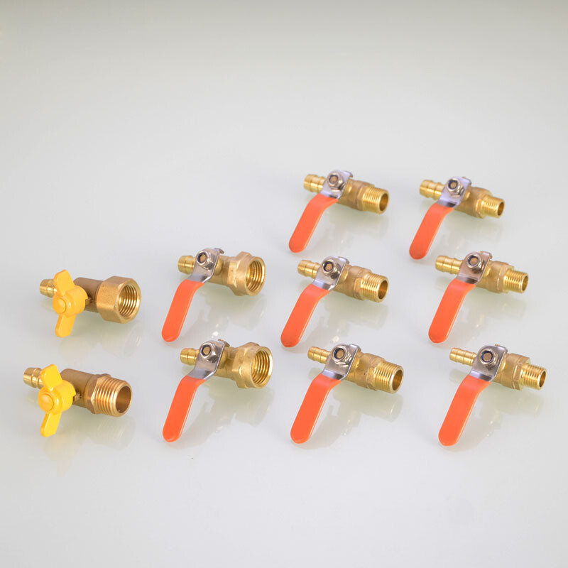 1/4″ 3/8″ 1/2″ Brass Straight Shut Off Ball Valve Gas Fuel Hose Barb Connector