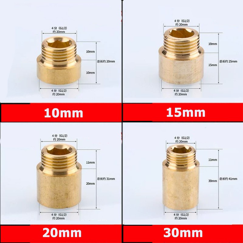 1/2″ BSP Stainles Steel Brass Chrome Radiator Valve Extension 10mm-60mm Length
