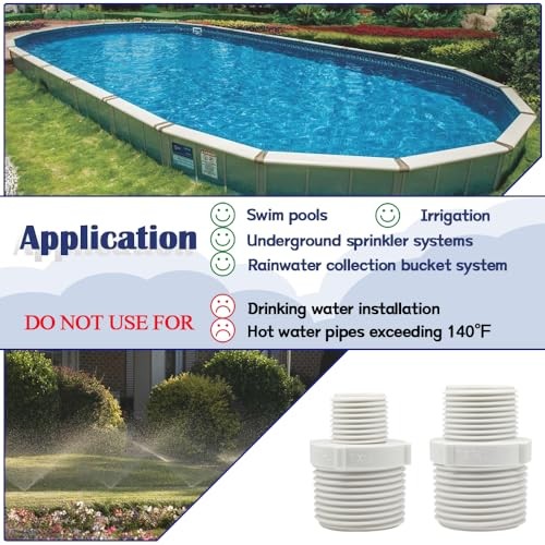 9PCS 1″ to 3/4″ PVC Pipe Fitting Hex Nipple G1 Male X G3/4 Male G1xG3/4