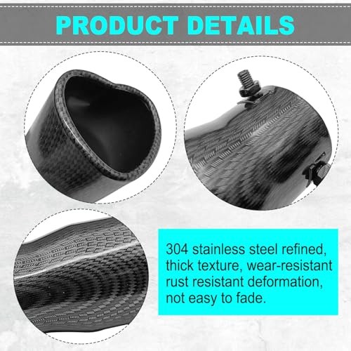 Car Exhaust Tip 2.5 inch Inlet, Adjustable Stainless Steel Exhaust Pipe, Black