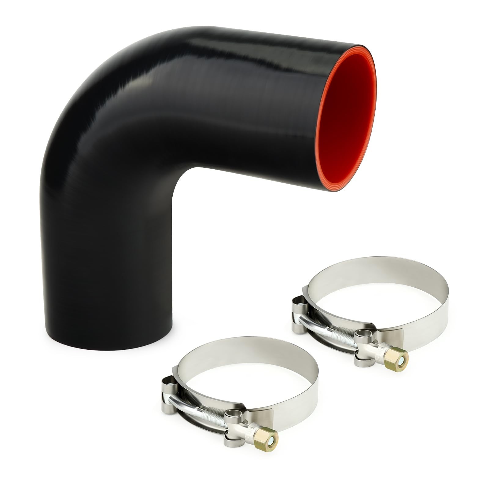 GASHER 1PCS 90 Degree Elbow Silicone Hose 3″ID, Silicone Couplers Leg Length …