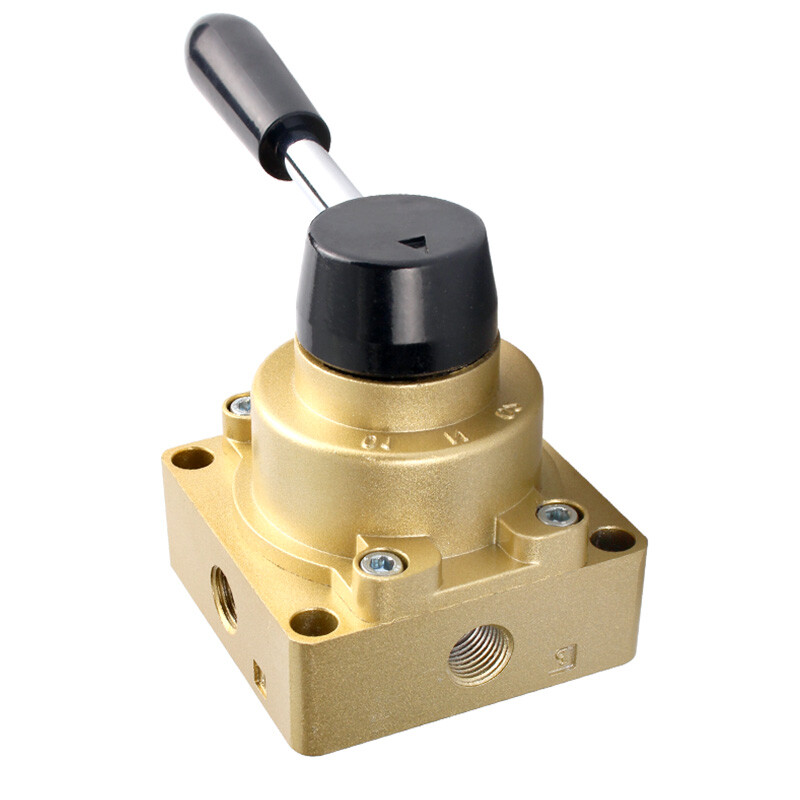 HV-02/03/04 Pneumatic 3-Position 4-Way Air Rotary Lever Hand Valve G1/4 3/8 1/2