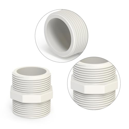 10Pcs 1-1/2″ PVC Pipe Fittings Nipple, G1-1/2 Male X G1-1/2 Male 1-1/2″,10Pcs