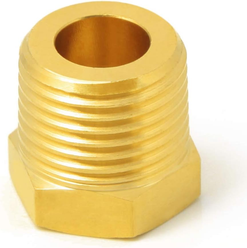 Brass Reducer Hex Bushing, 3/4″ Male NPT to 1/2″ Female NPT, Reducing Pipe Adapt