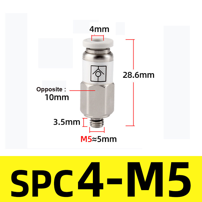 4-12mm Pneumatic Check Valve Non Return Valve Male Thread Metric Push In Fitting