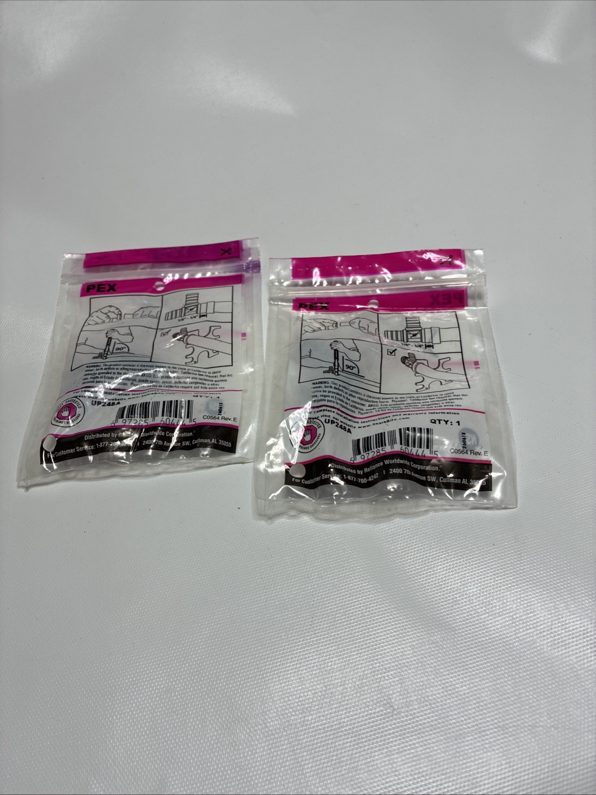 SharkBite UP248A Cash Acme 1/2″ x 1/2″ Elbow Coupler , Lot of 2