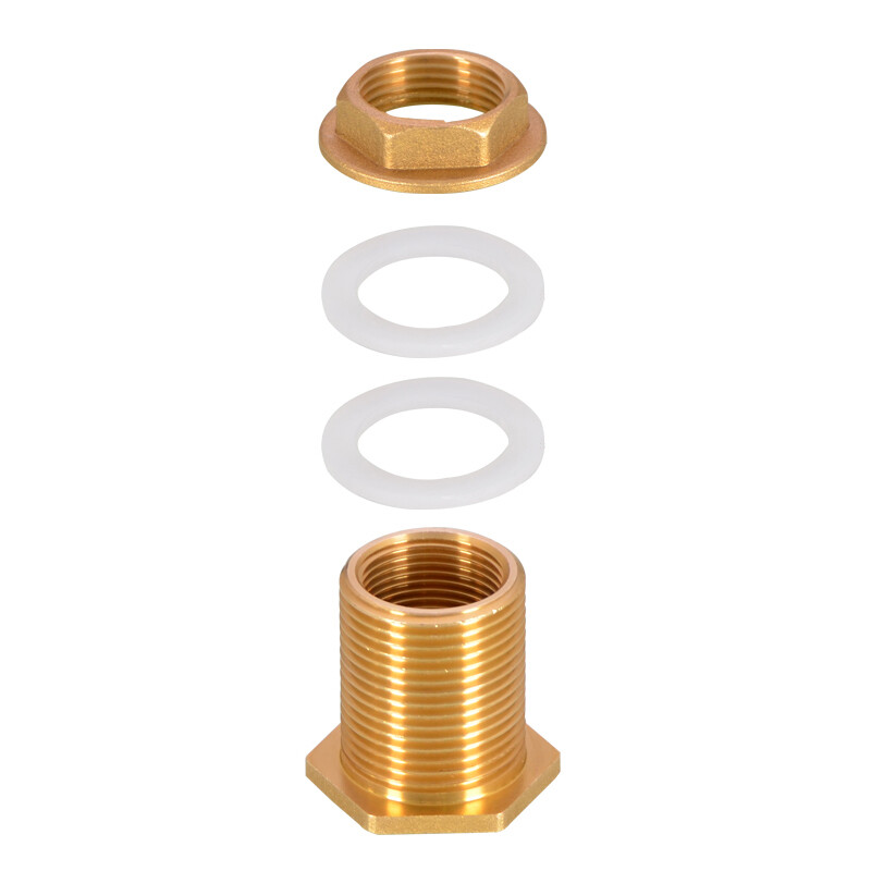 1/2″ 3/4″ 1″ Male Thread Brass Water Tank Connector Bulkhead Fitting Rubber Ring