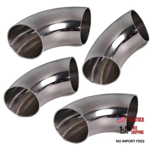 3″ 90 Degree SS304 Mandrel Bend Elbow (4 Pack) – Stainless Steel 3in 4 Pack