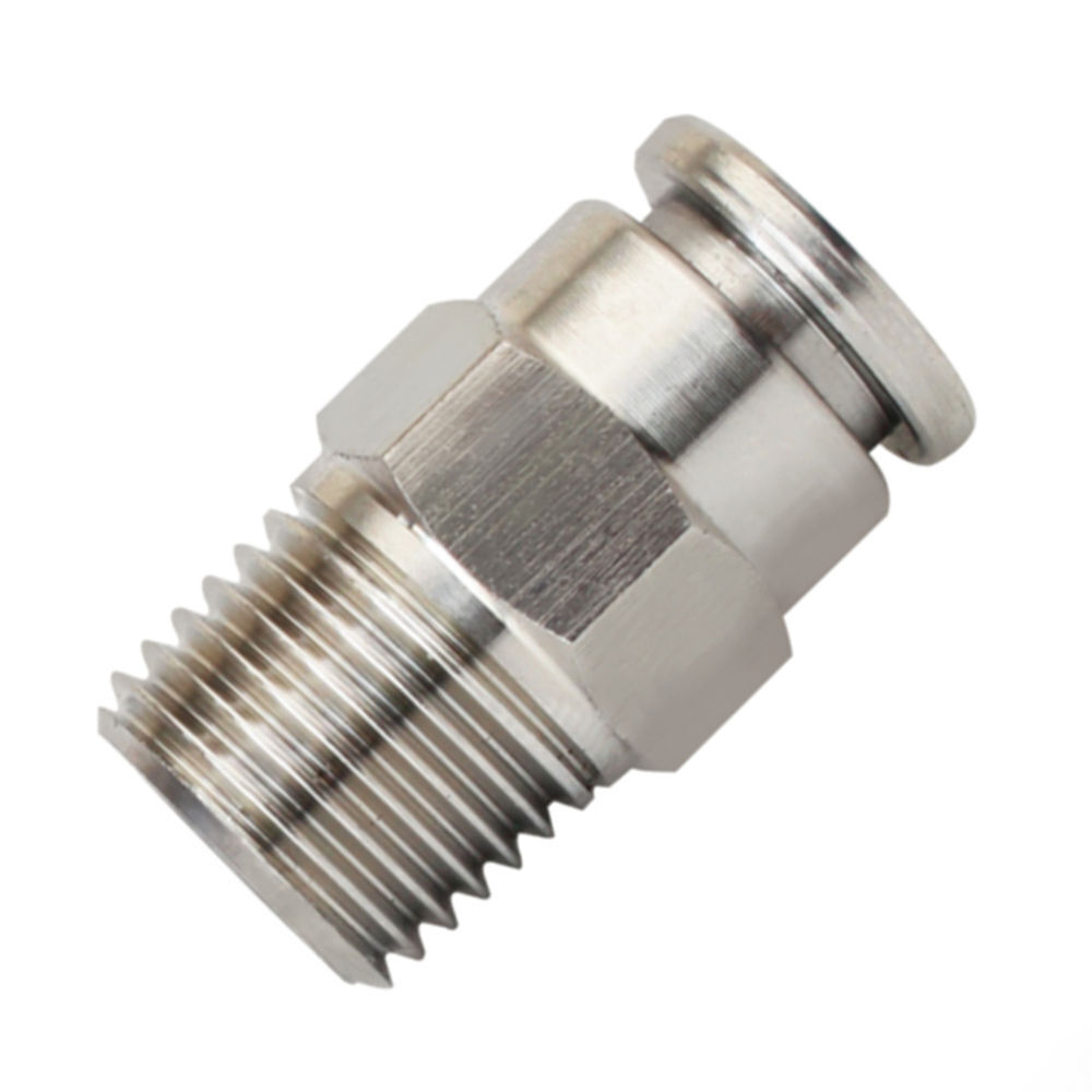 4 to 16mm Stainless Steel Male Stud Push In Fit Pneumatic Fitting Connector Hose