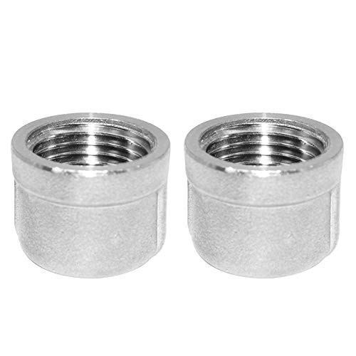 Stainless Steel Pipe Cap, 1/2″ NPT Female Pipe Plug Socket 1/2 NPT Packof 2