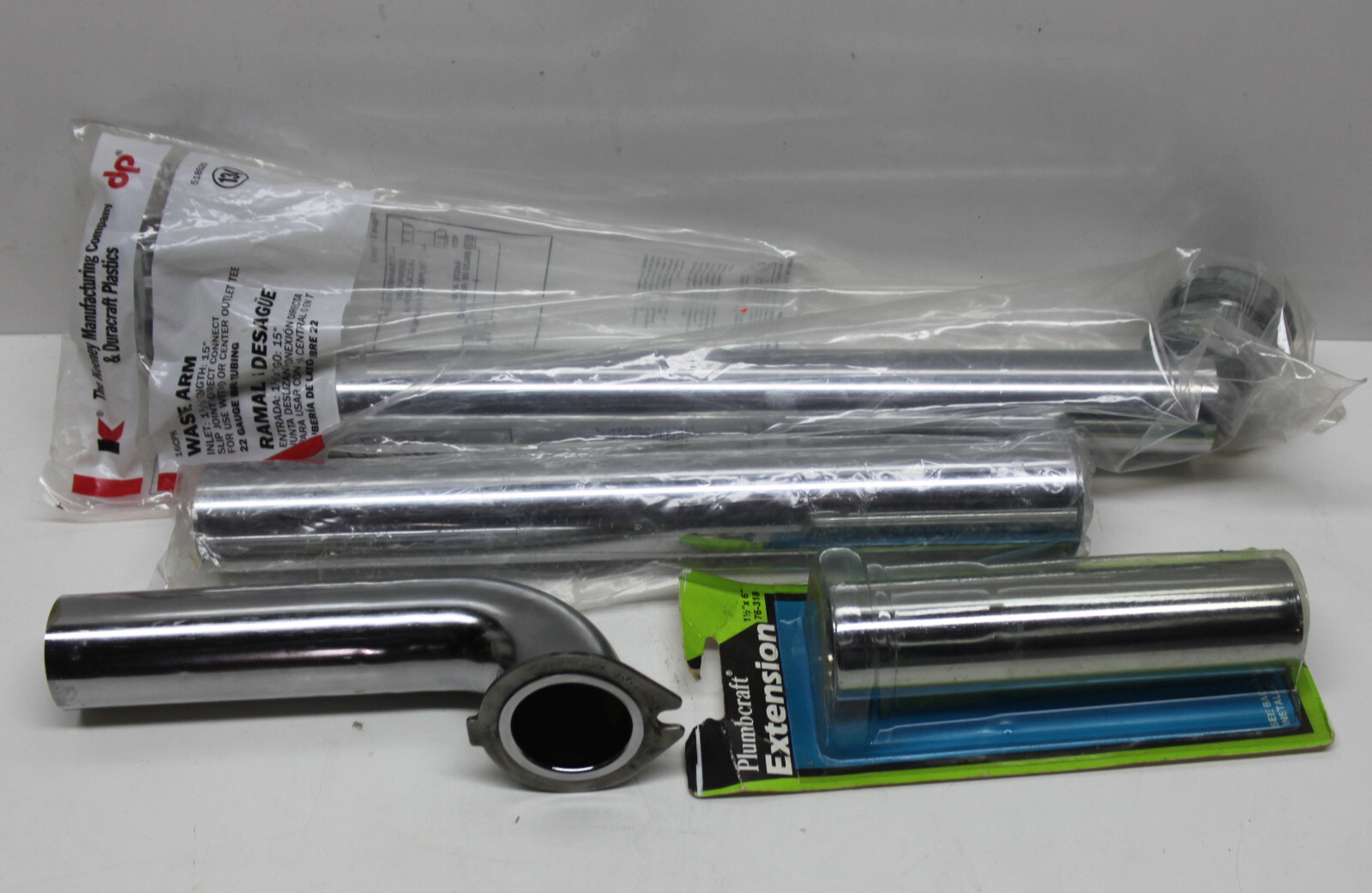 ⭐ Lot of 4 Assorted Chrome Metal Kitchen Bathroom Sink Drain Pipes – Waste Arms