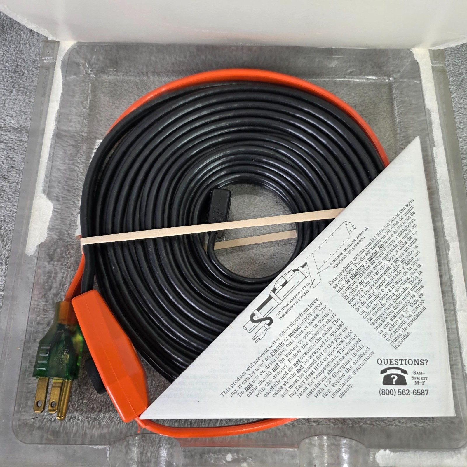 Frost King Electric Water Pipe Heat Cable 30 Feet For Metal & Plastic Pipes