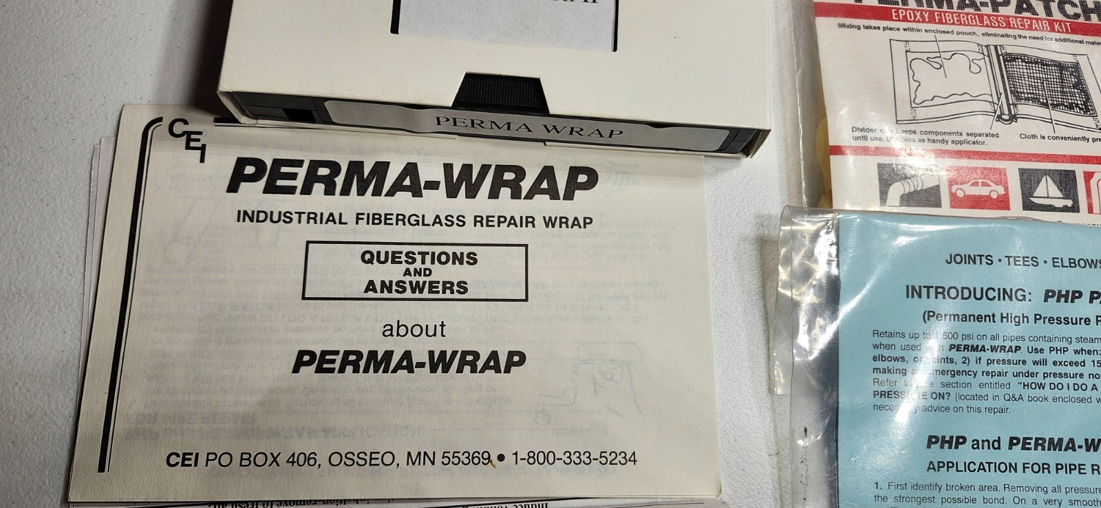 PERMA-WRAP (Vintage) Unused Wrap Emergency Repair Kit w/AKRO-MILS Pro Box & Acc.