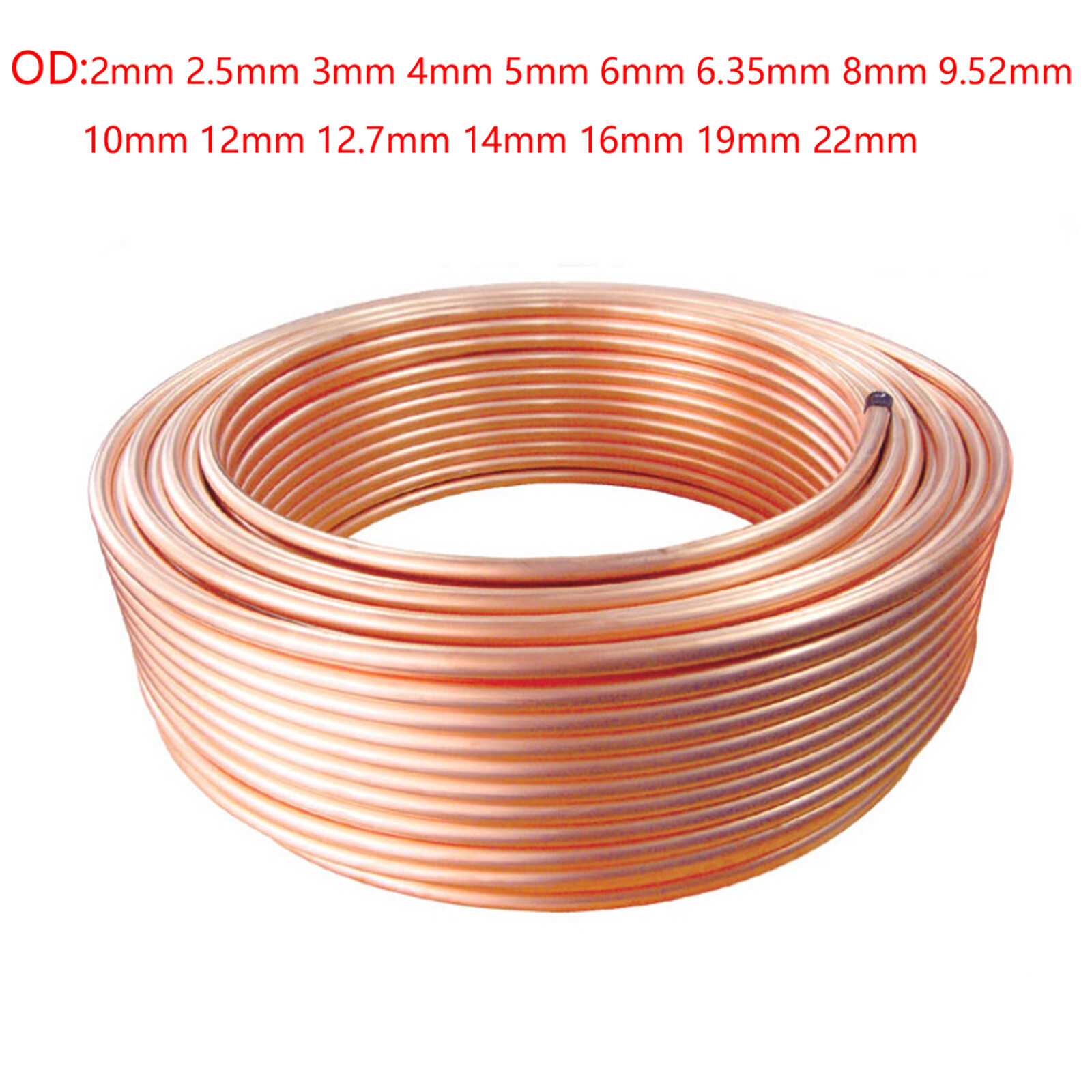Microbore Copper Pipe Tube T2 99.9% Pure Refrigeration Coil Soft OD: 2mm To 22mm