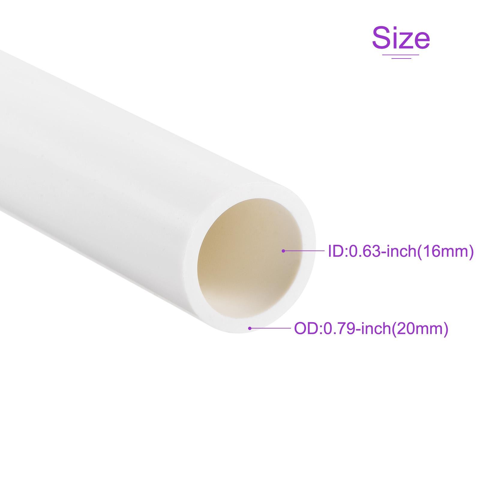 3 Pack PVC Hard Tubing White for Water Hose 16mm ID 20mm OD Length 0.5m