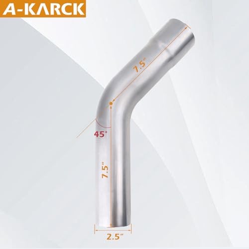 Exhaust 45 Degree Tube 2.5″ OD, Mild Steel Exhaust Pipe 2.5 inch 45 Degree