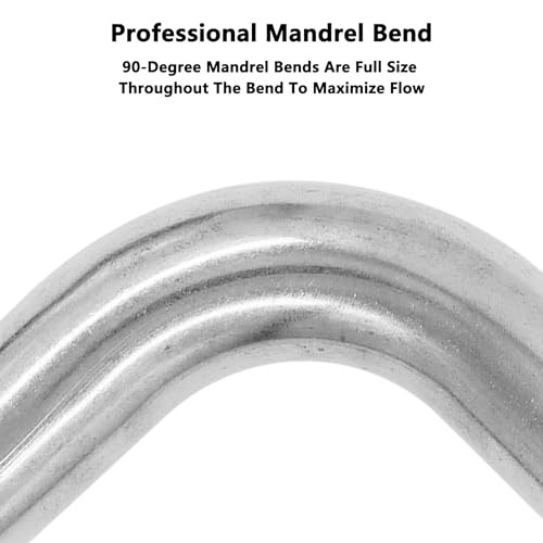 90 Degree Exhaust Tube, 304 Stainless Steel Exhaust Pipe,Polished Mandrel Bend