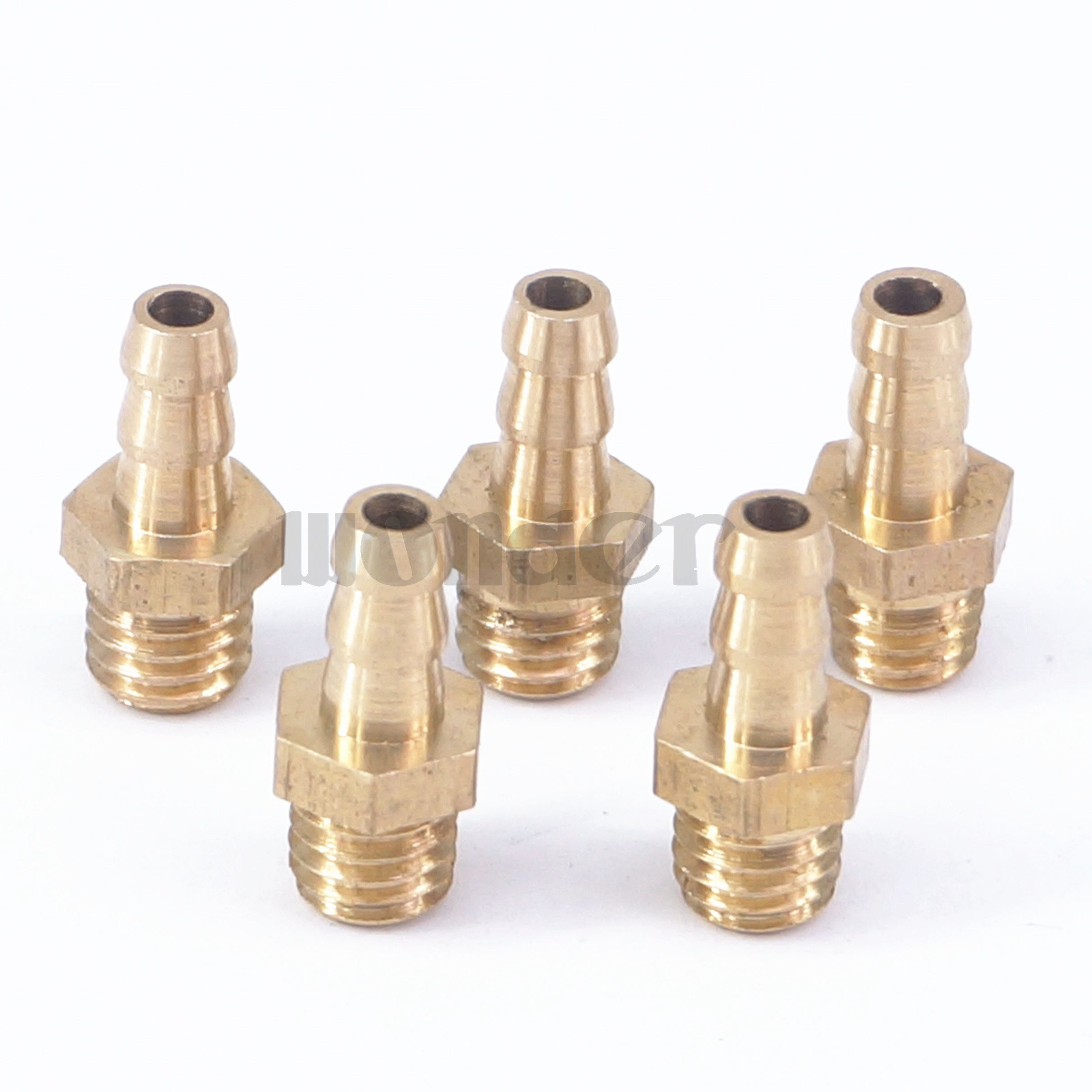 5pcs Hose Barb I/D 4mm x M6 Male Brass coupler Splicer Pipe Fitting Adapters