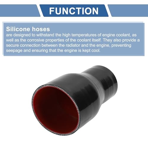 ID 2.5 to 3.5 Inch Silicone Reducer 2.5 to 3″(63mm to 89mm)ID Black,Red