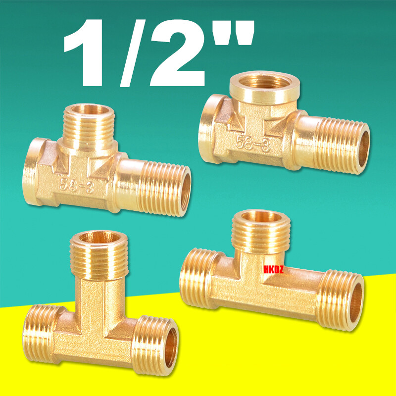 Brass BSP 1/2″ T-Shape Pipe Fittings Male/Female Thread Extension Tee Connector