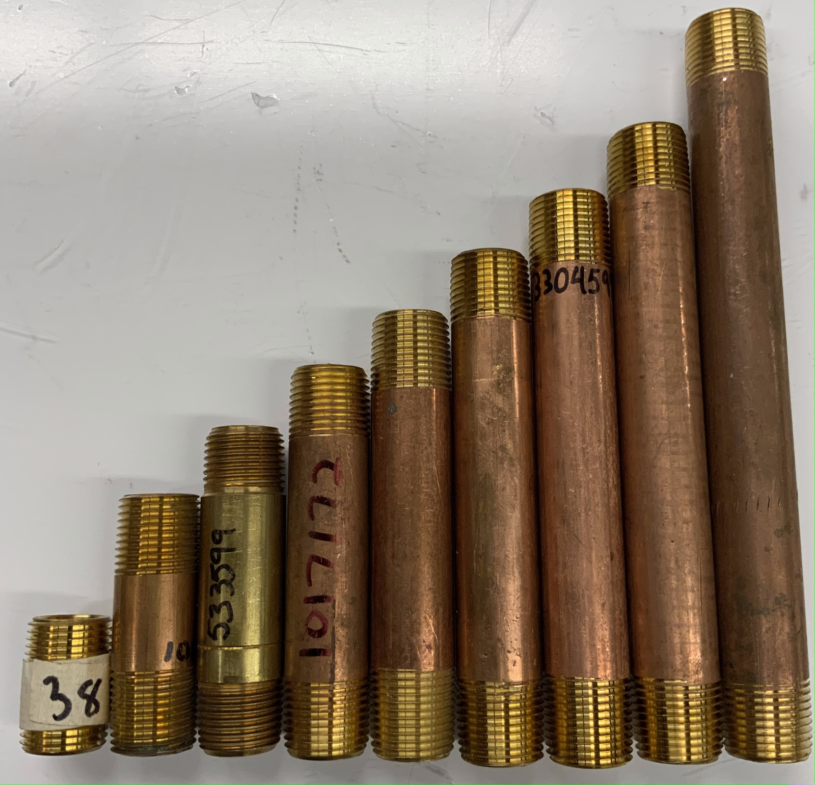 3/8″ Brass Pipe Nipple NPT Threaded Both Ends