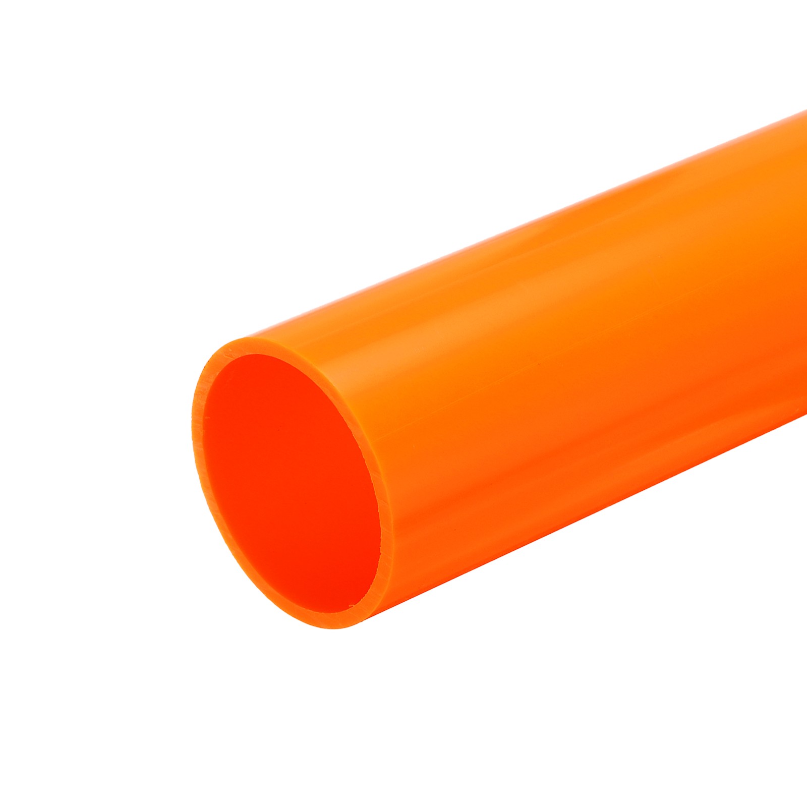PVC Rigid Round Pipe 45.2mm ID 50mm OD 500mm Orange High Impact