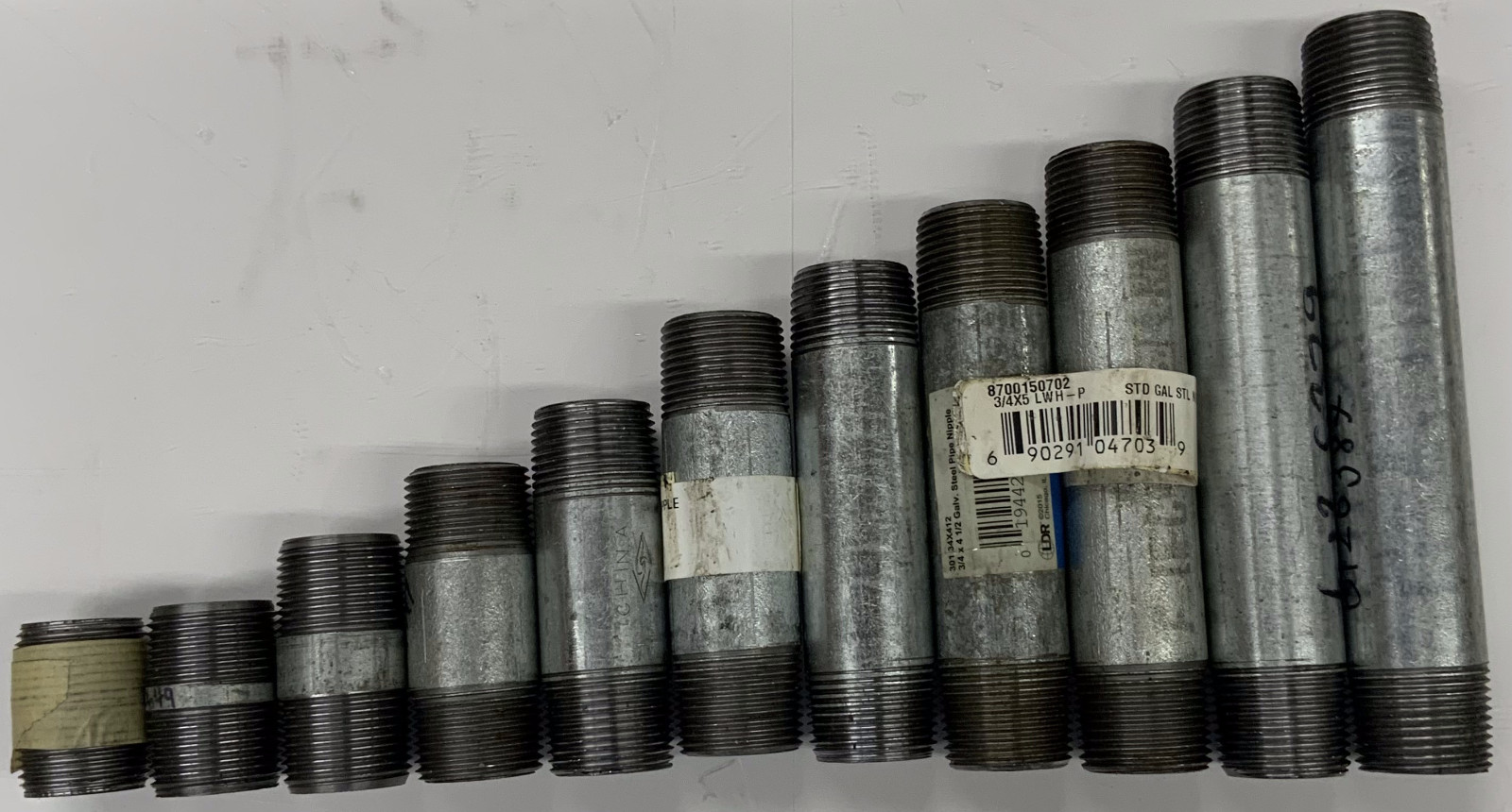 3/4″ Galvanized Pipe Nipple NPT Threaded Both Ends