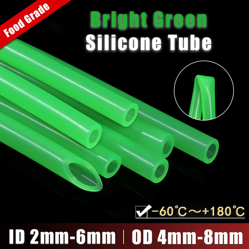 Bright Green Silicone Tube Food Grade Beer Milk Hose Pipe Soft Rubber 2mm-6mm
