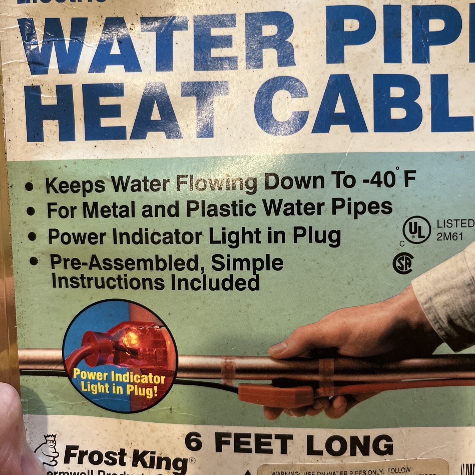 Frost King Electric Water Pipe Heat Cable 6Ft HC6