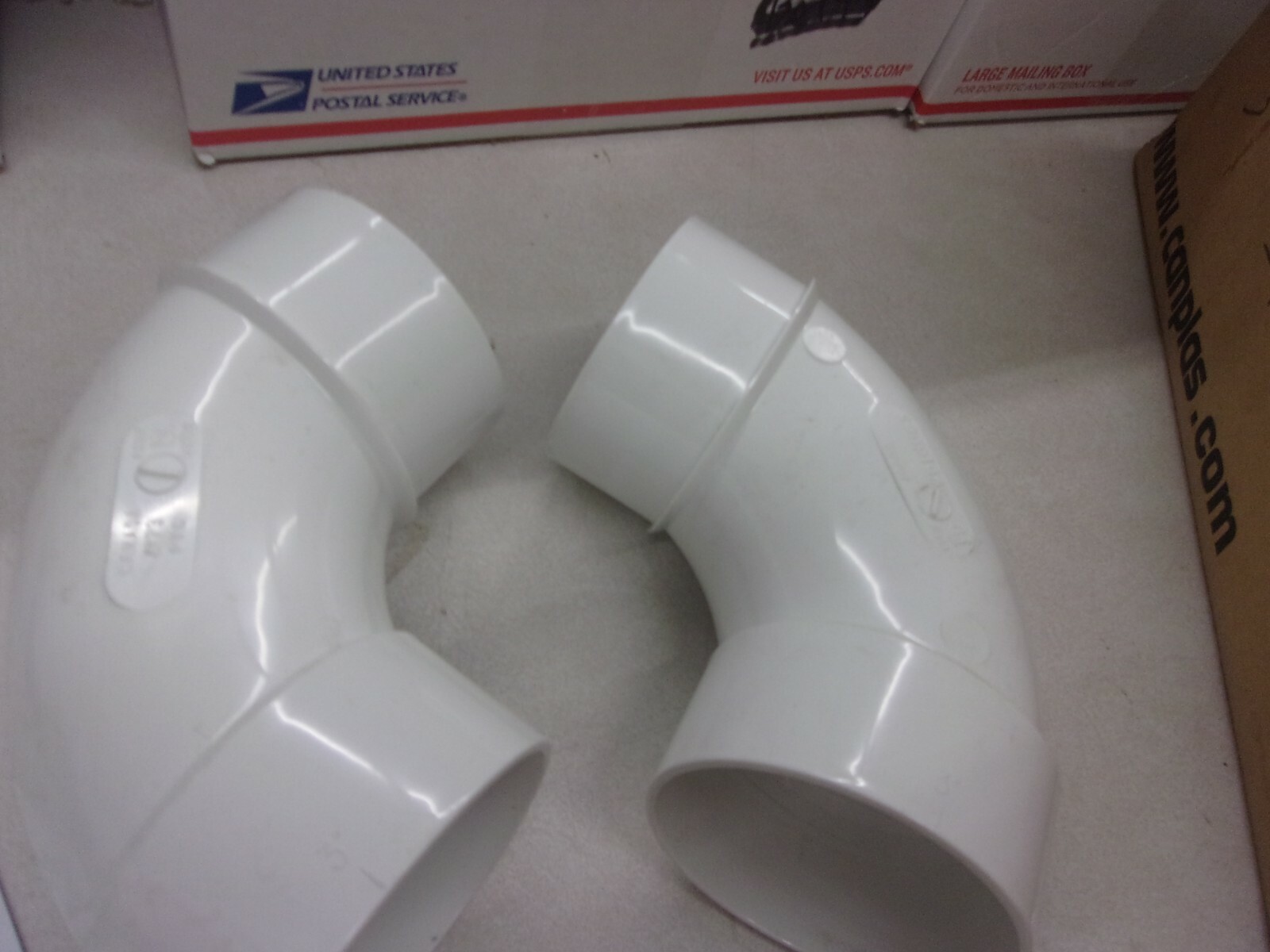 CANPLAS LOT OF 2 41 4173 BC 3 in. PVC SEW 90-Degree Long-Turn Elbow