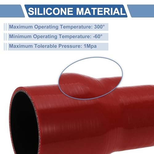 ID 2.25 to 3 Inch Silicone Reducer 2.25 to 3″(57mm to 76mm)ID Red,Black