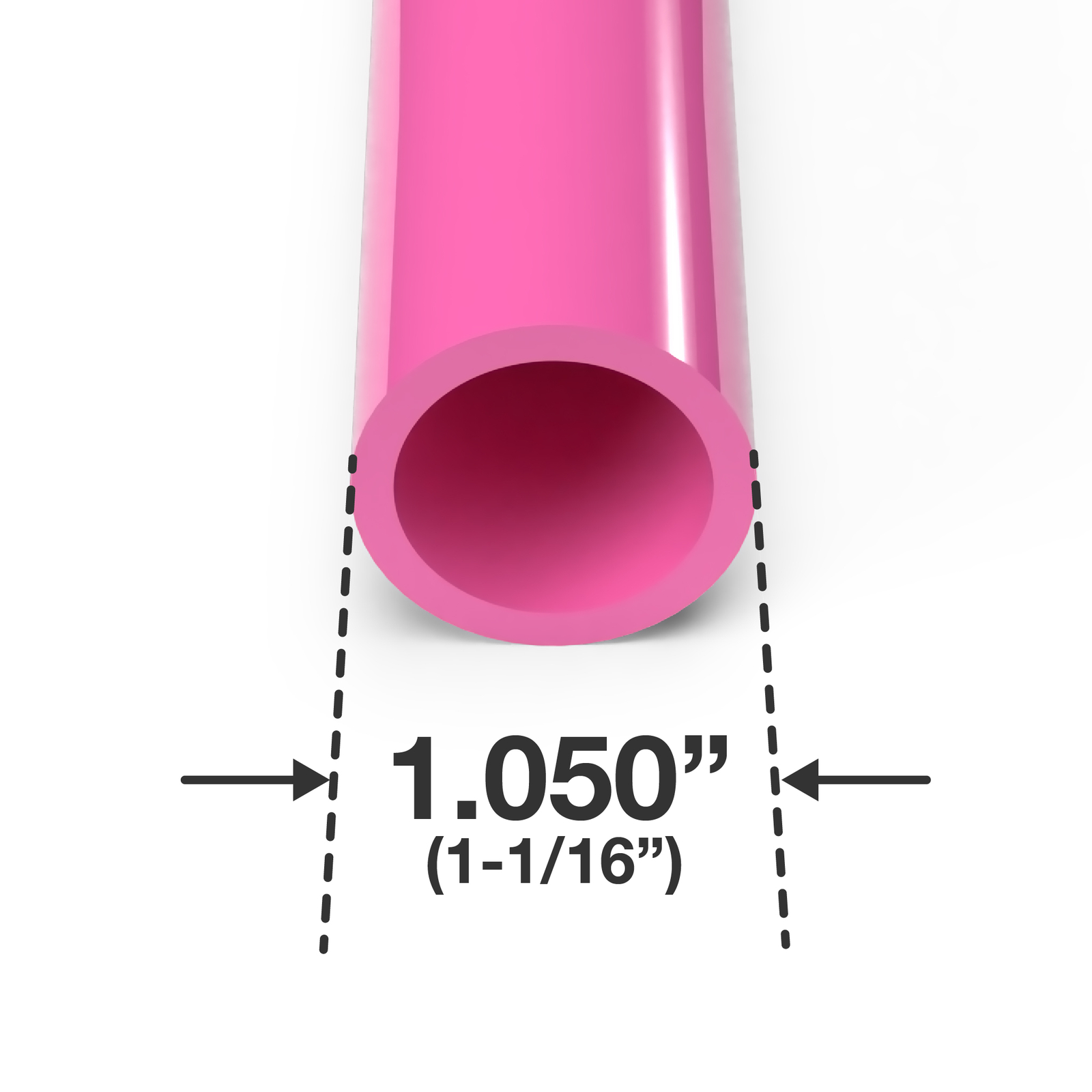 3/4 Sch 40 Furniture Grade PVC Pipe, 40″L, Pink (3-PK), FORMUFIT-Made in US