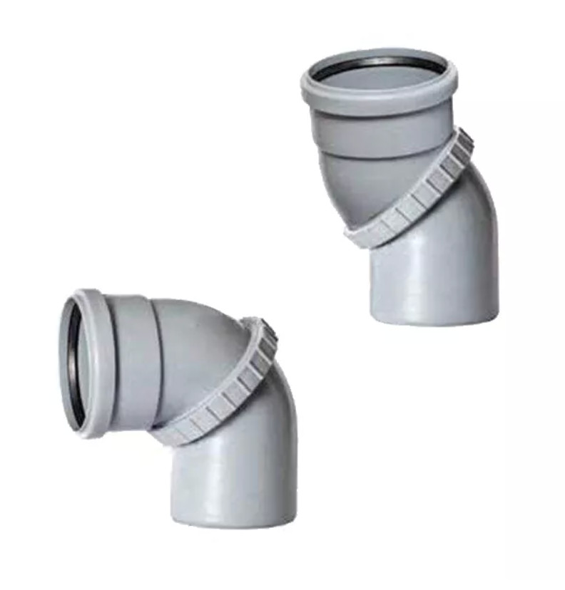 4″ 110mm Universal soil pipe elbow 90-180° Sewer Waste Drainage pipe fitting PVC
