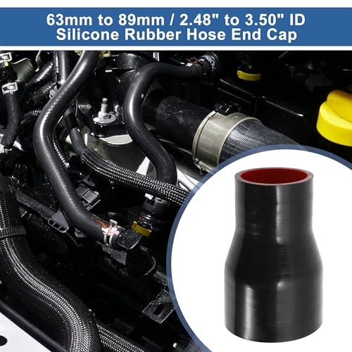 ID 2.5 to 3.5 Inch Silicone Reducer 2.5 to 3″(63mm to 89mm)ID Black,Red