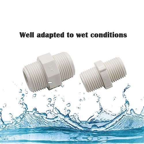 4PCS 1″ PVC Pipe Fitting Hex Nipple G1 Male X G1 Male Coupling G1 x G1 4pcs
