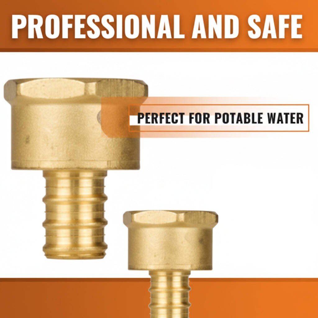 1/2in Brass PEX Barb Female Adapter, 6-Pack