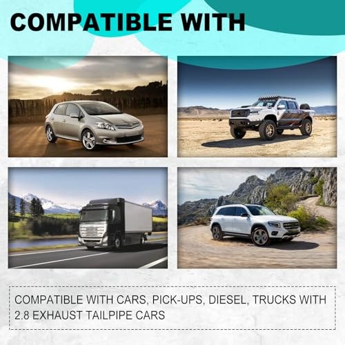 Car Exhaust Tip 2.5 inch Inlet, Adjustable Stainless Steel Exhaust Pipe, Black