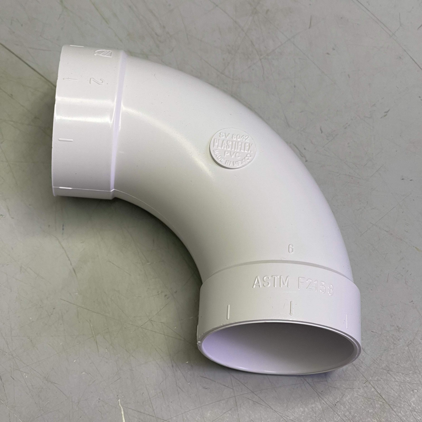 PLASTIFLEX (5 PACK) 90° Sweep Elbow 2” ID White Plastic 030120-005