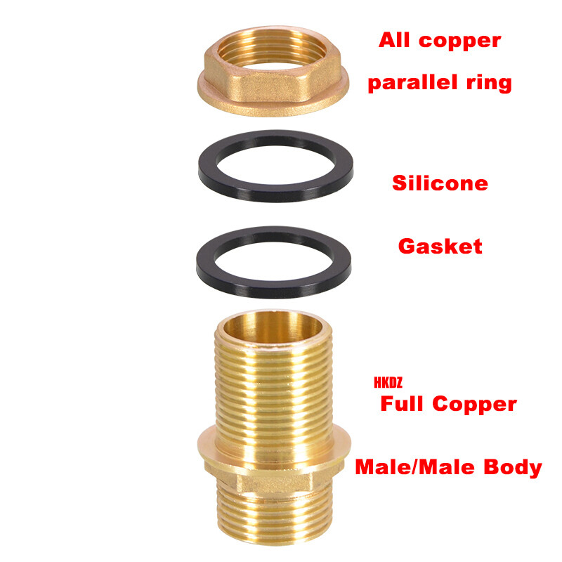 Brass Water Tank Connector Bulkhead Fittings Male/Female Thread Adapter 1/2″~2″