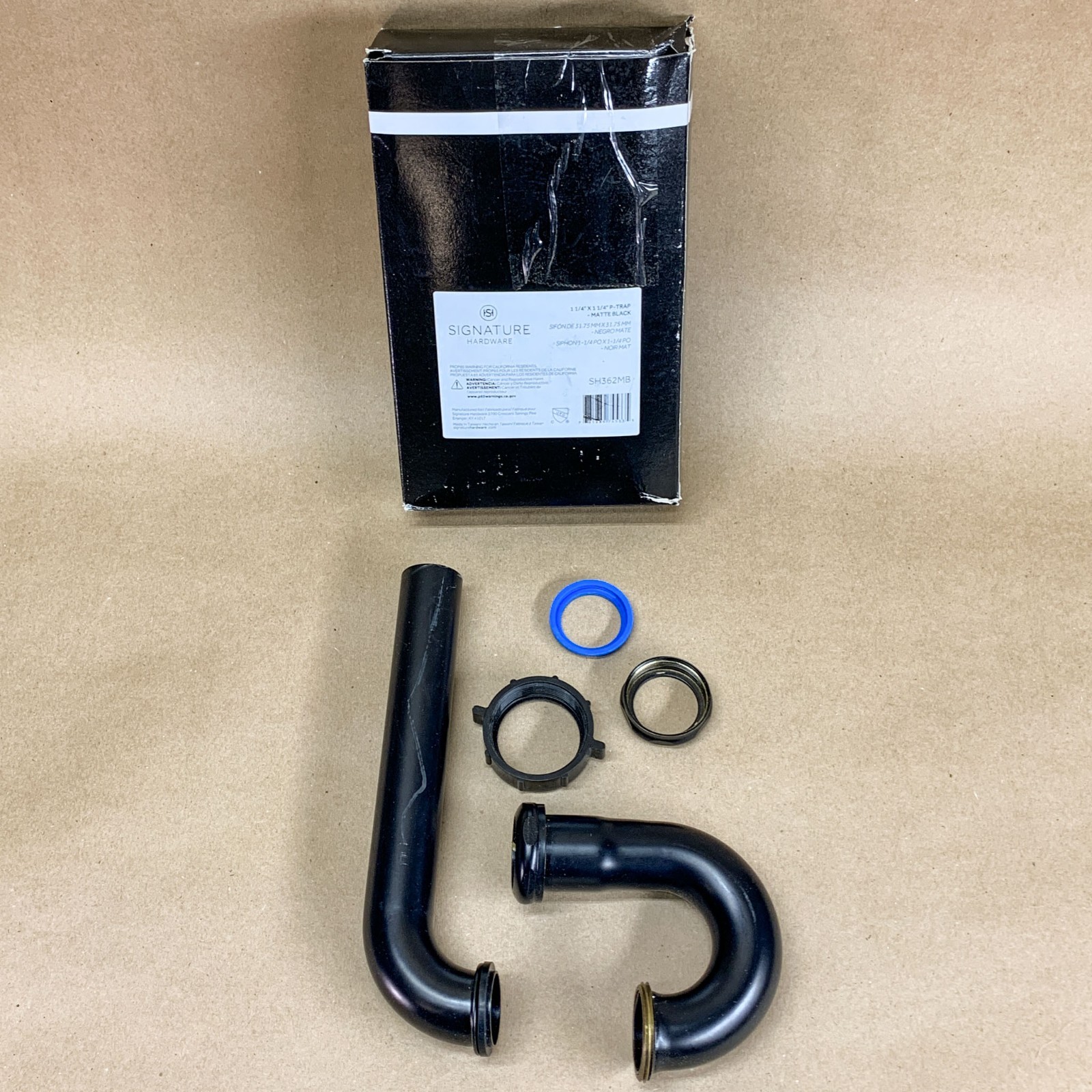 Signature Hardware SH362MB 1-1/4 in Brass P-Trap Matte Black MISSING PART