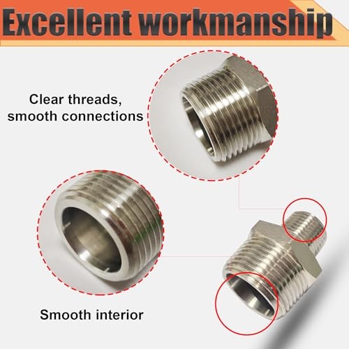 1/2” Male x 1/4″Male NPT Threaded Reducing Nipple Pipe Fitting 1/2”-1/4”