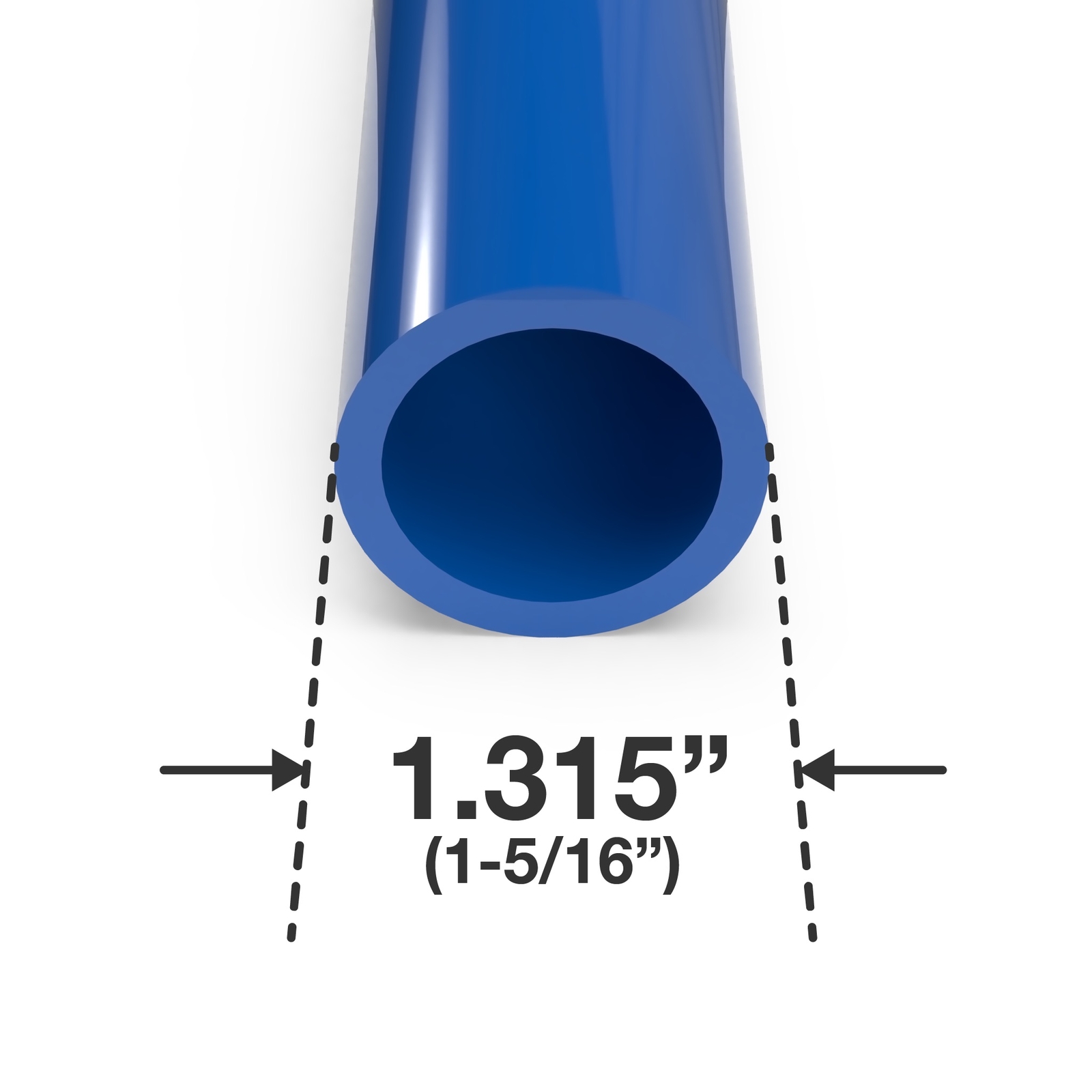 1″ Sch 40 Furniture Grade PVC Pipe, 40″L, Blue (3-PK), FORMUFIT – Made in USA